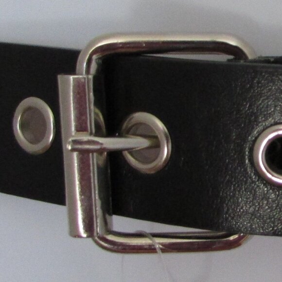 Black Genuine Leather Grommet Belt - Small - Picture 5 of 10